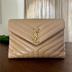 Saint Laurent Medium Loulou Monogramme Bag – Dark Beige